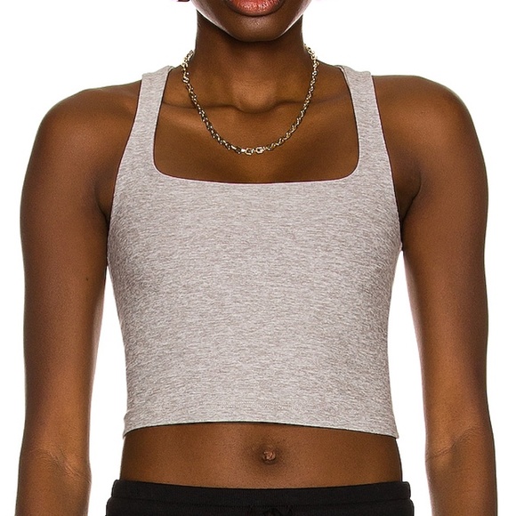 Beyond Yoga Tops Spacedye Square Neck Cropped Tank In Chai
